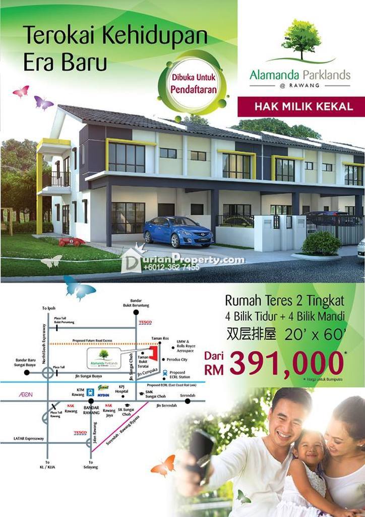 Terrace House For Sale at Alamanda Parklands, Rawang for 