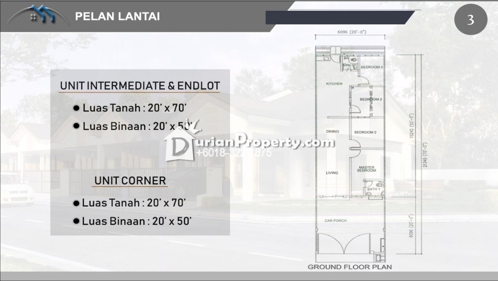 Terrace House For Sale At Harmoni Sungai Terap Batu Gajah