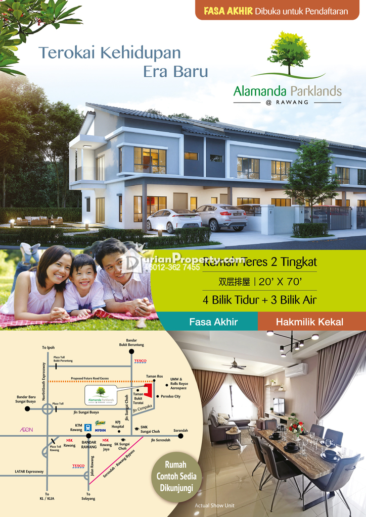 Terrace House For Sale at Alamanda Parklands, Rawang