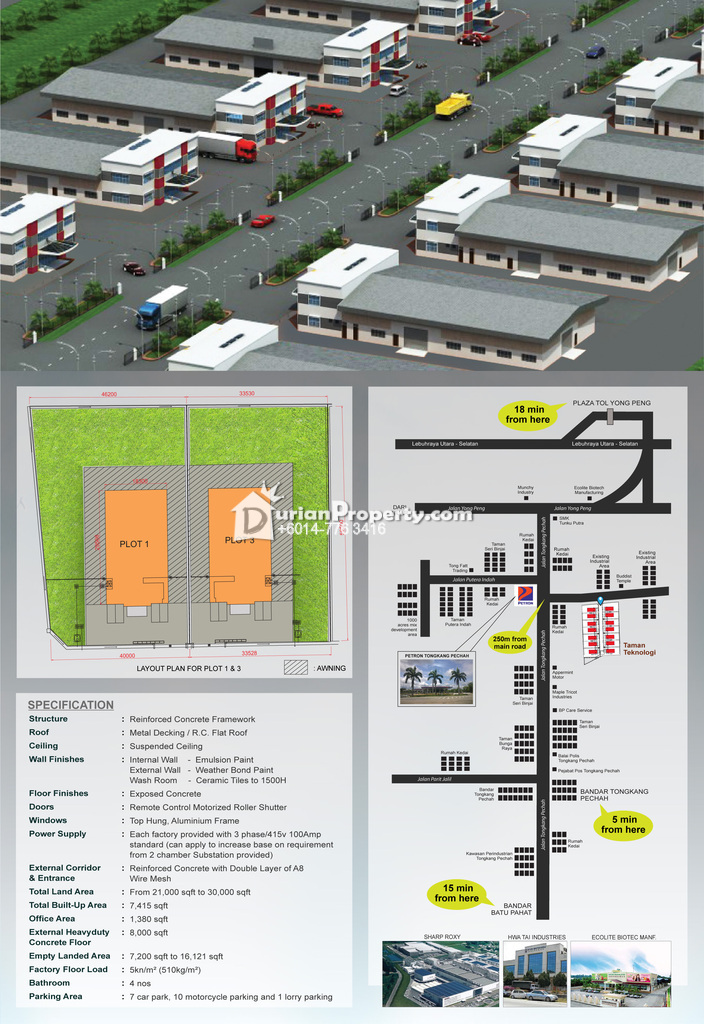 Detached Factory For Sale At Taman Perindustrian Teknologi Batu Pahat For Rm 2 500 000 By Nur Durianproperty