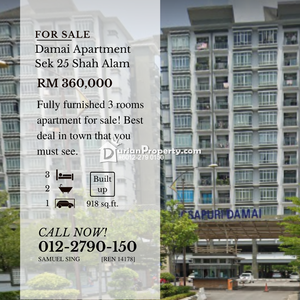 Apartment For Sale At Damai Apartment Shah Alam For Rm 362 000 By Samuel Sing Durianproperty