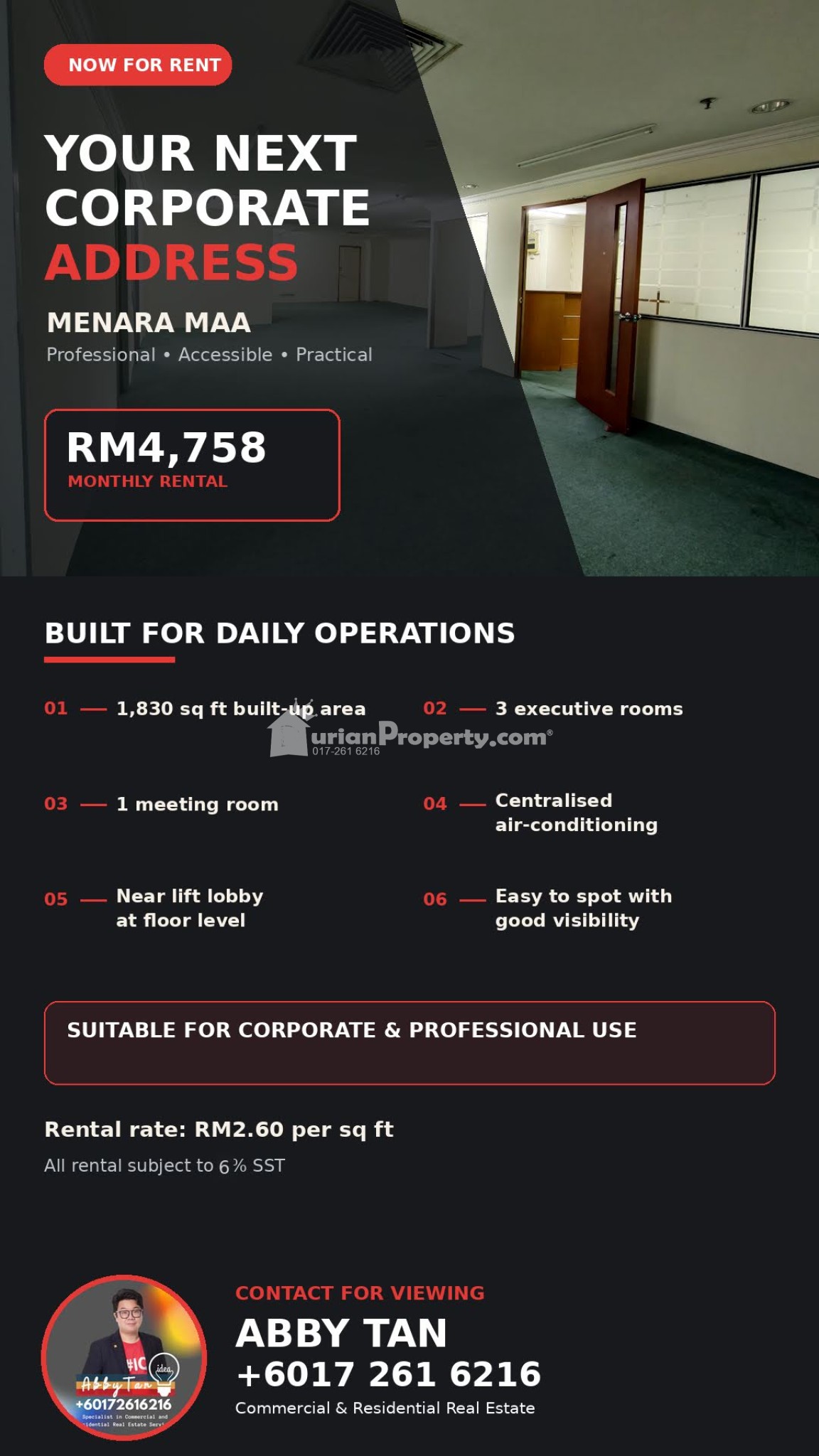 Office For Rent at Menara MAA