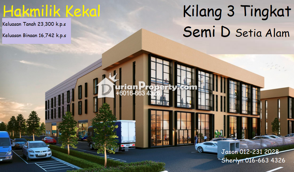 Semi-D Factory For Sale at Precinct 17 @ Setia Alam, Setia Alam
