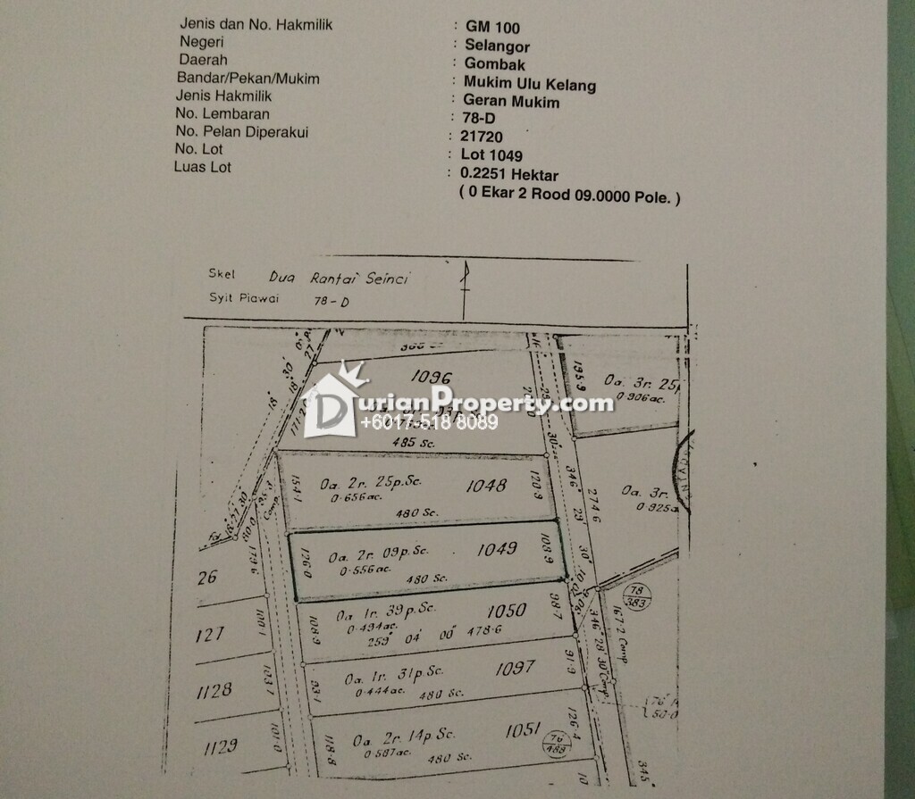 Agriculture Land For Sale at Ulu Kelang, Gombak for RM 3,600,000 by nurfatiha DurianProperty