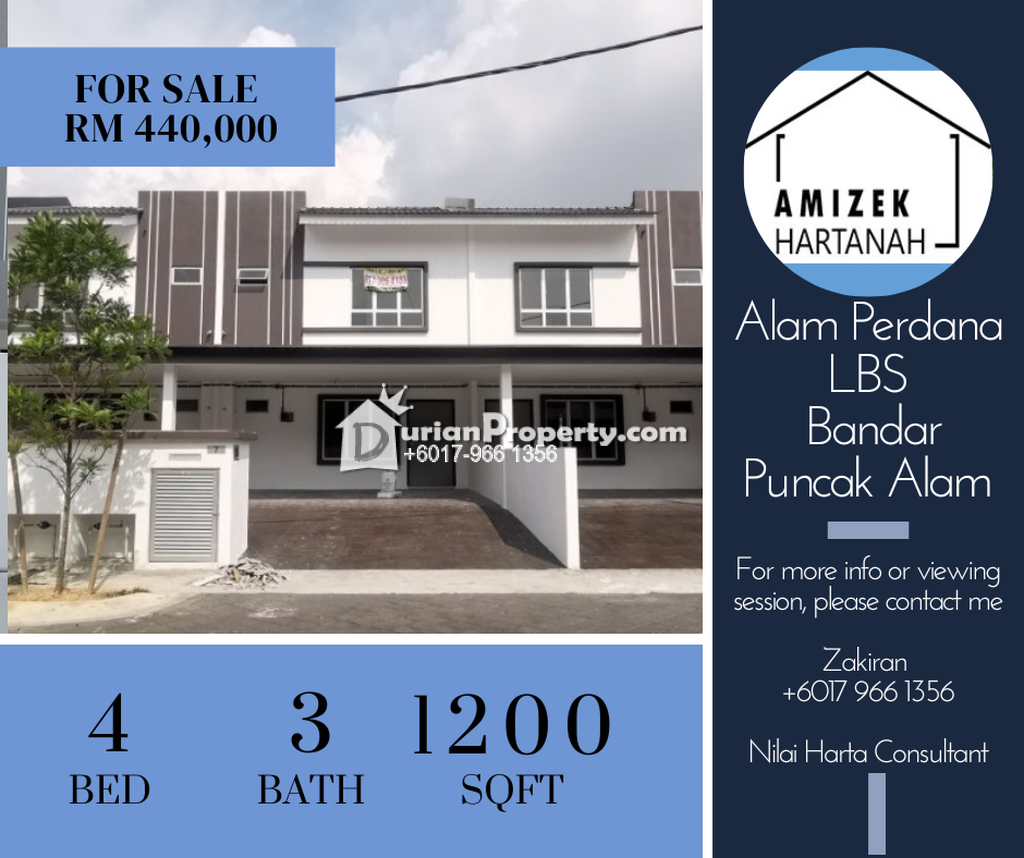 Terrace House For Sale at Bandar Puncak Alam, Kuala Selangor for RM