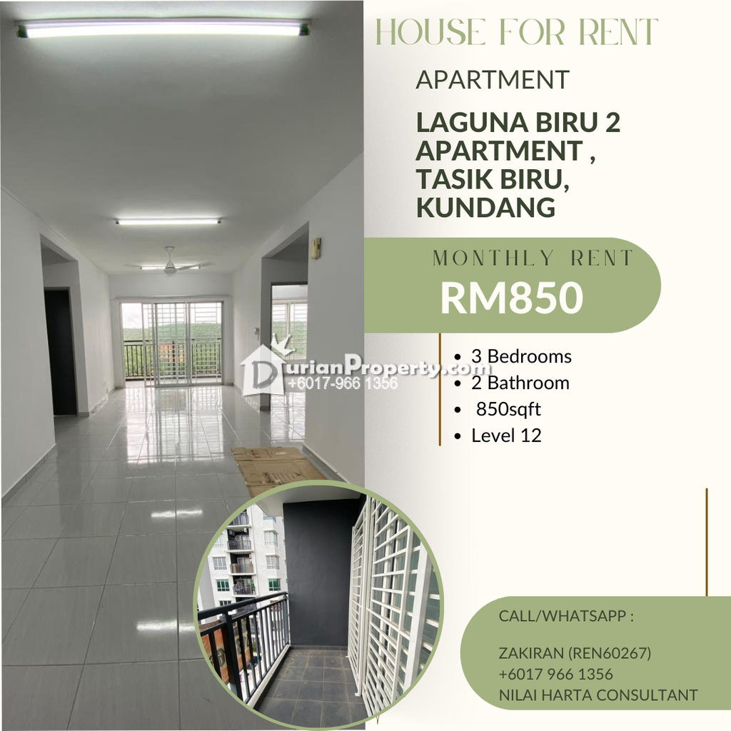 Apartment For Rent at Residensi Laguna Biru 2