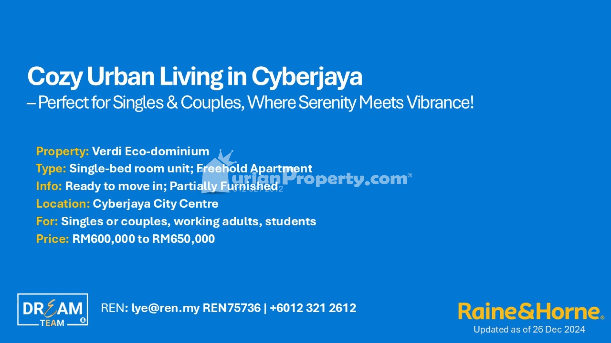 Serviced Residence For Sale at Verdi Eco-dominiums