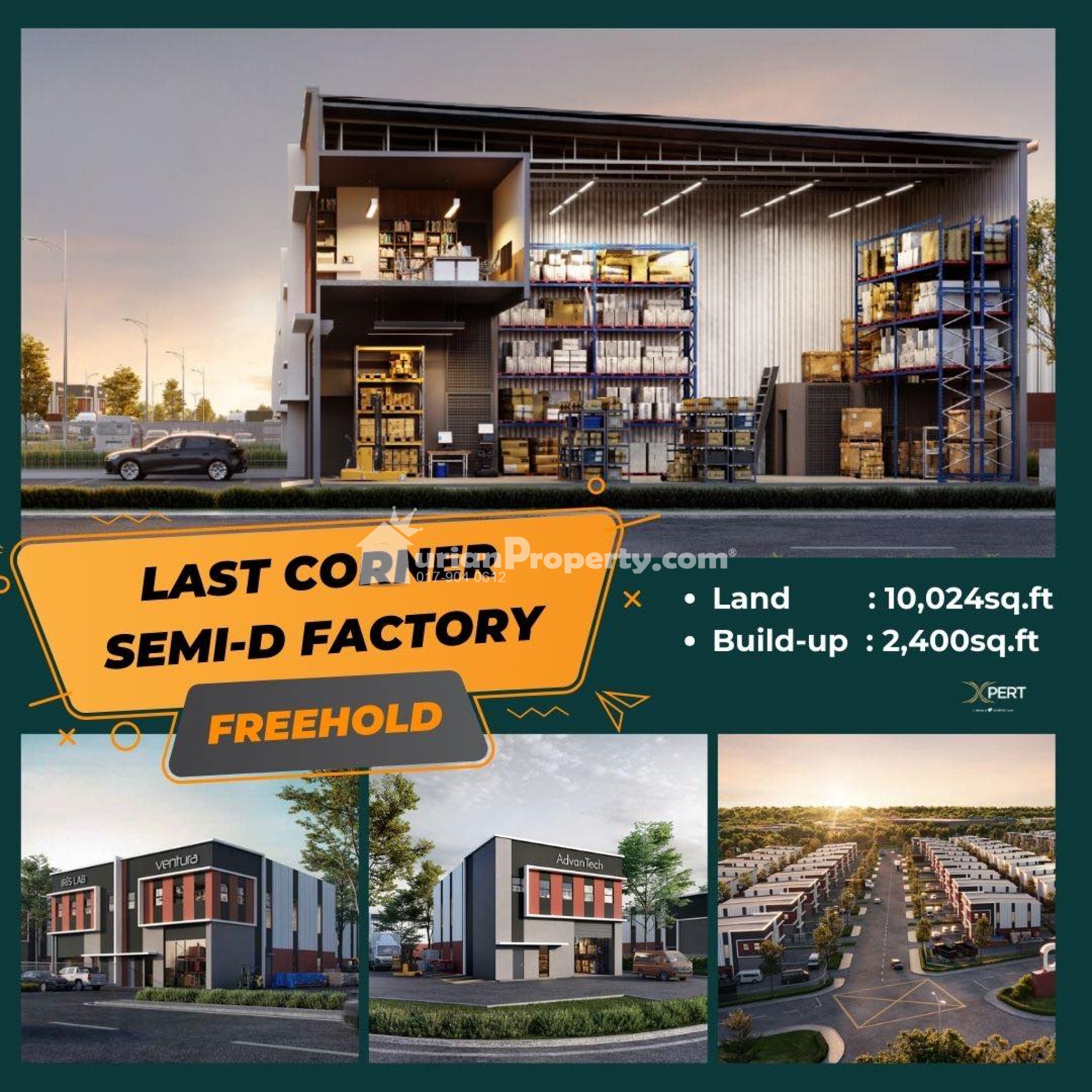 Semi-D Factory For Sale at Temasya Glenmarie