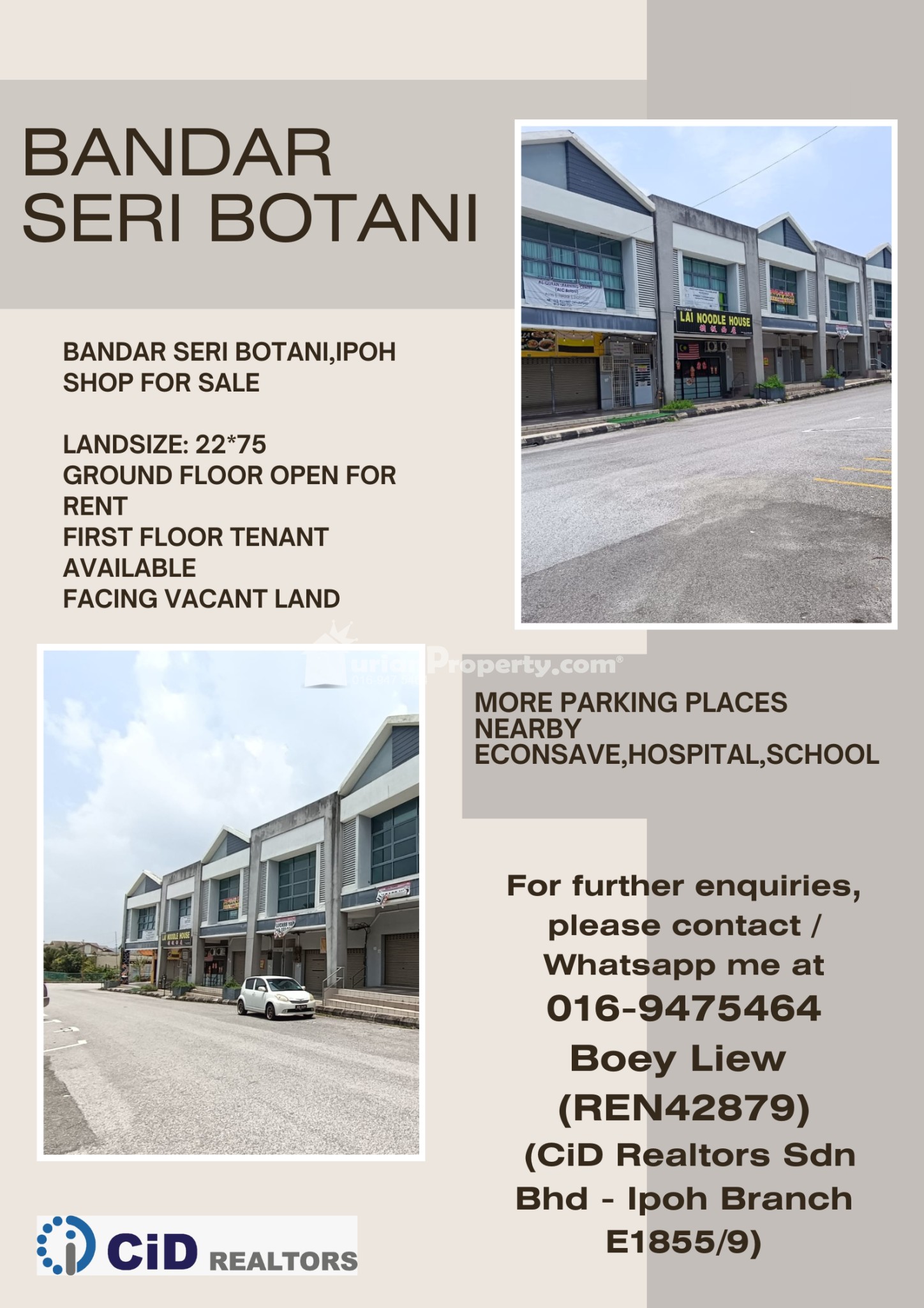 Shop For Sale at Bandar Seri Botani