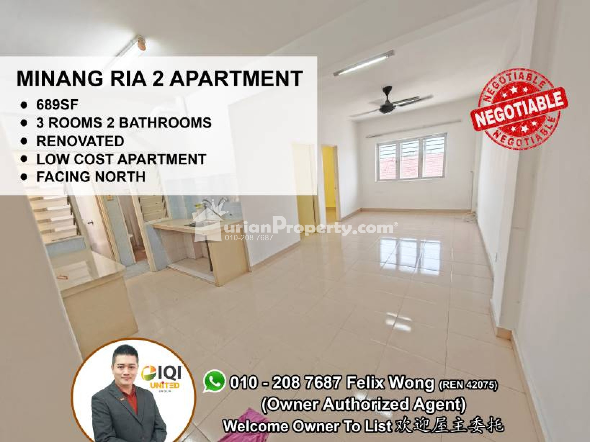 Apartment For Sale at Apartment Minang Ria 2