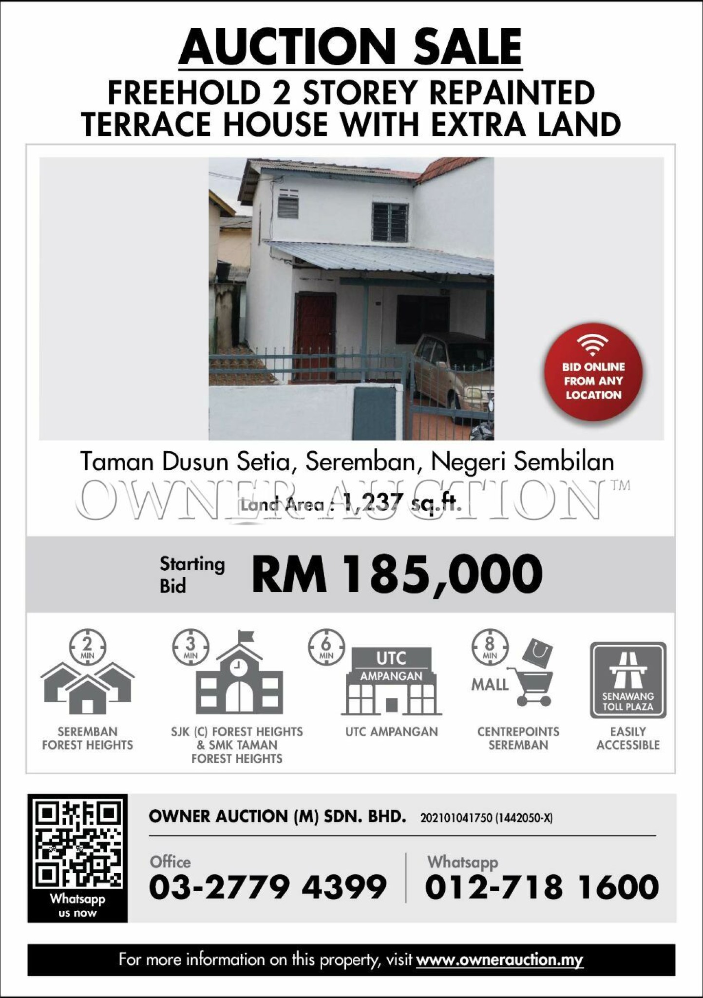 Terrace House For Auction at Taman Dusun Setia