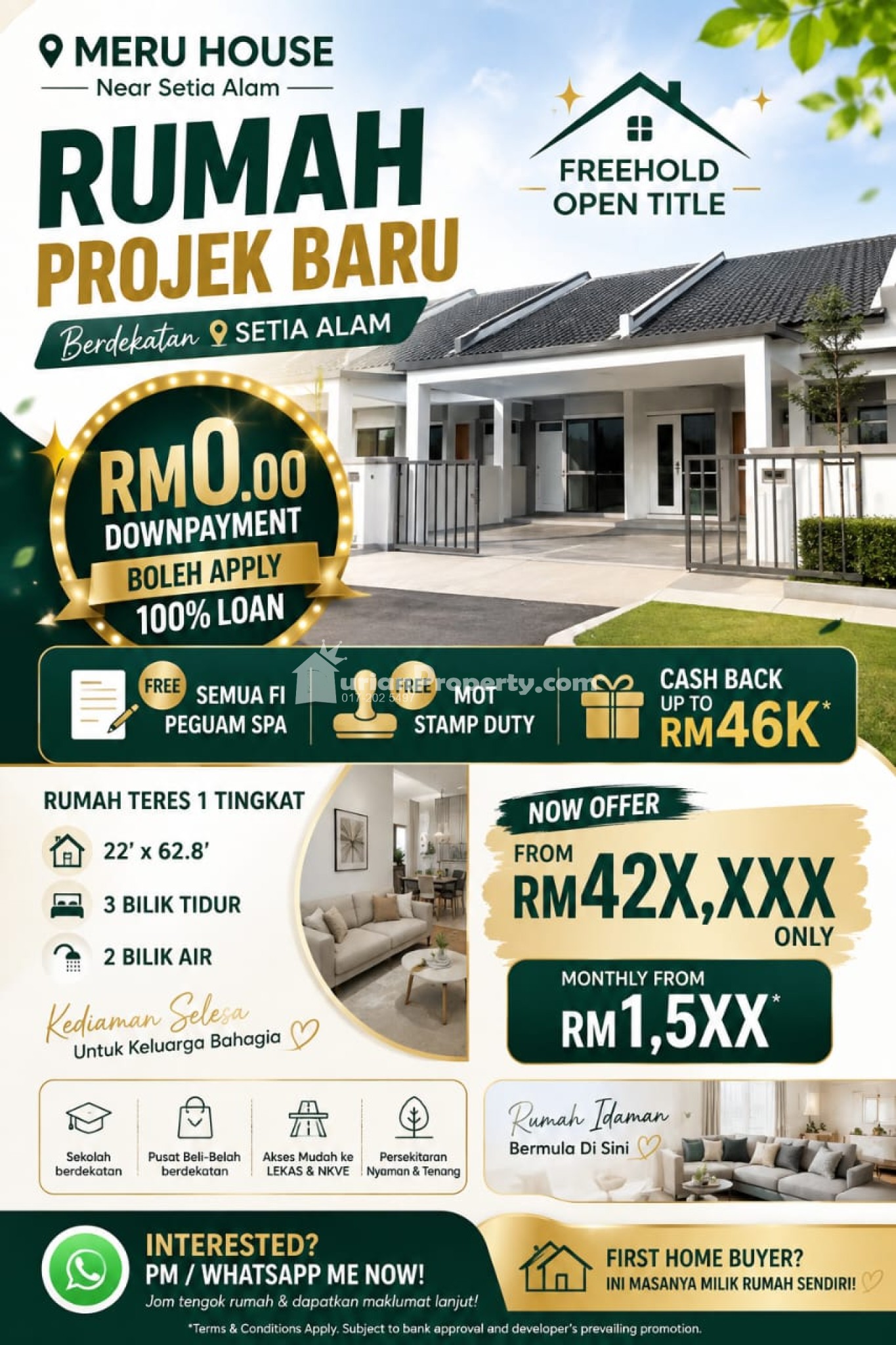Terrace House For Sale at Pekan Meru
