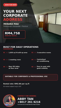 Office For Rent at Menara MAA