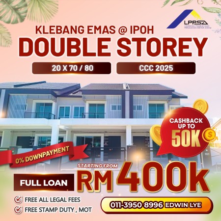 Terrace House For Sale at Taman Klebang Emas