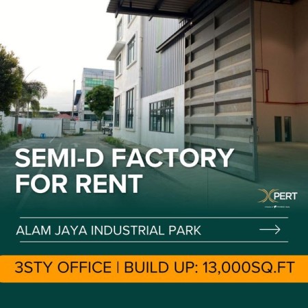 Semi-D Warehouse For Rent at Alam Jaya Industrial Park
