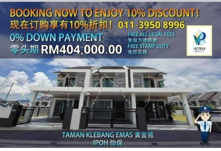 Terrace House For Sale at Taman Klebang Emas