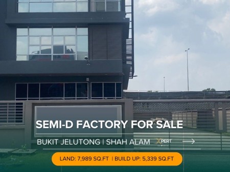 Semi-D Factory For Sale at Bukit Jelutong Industrial Park