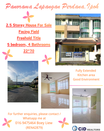 Terrace House For Sale at Panorama Lapangan Perdana