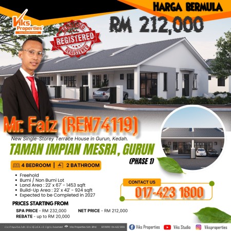 Terrace House For Sale at Gurun