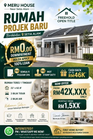 Terrace House For Sale at Pekan Meru