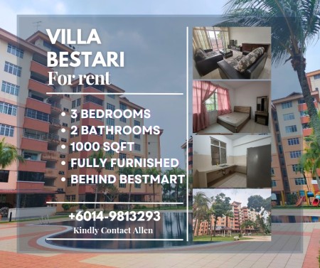 Apartment For Rent at Villa Bestari