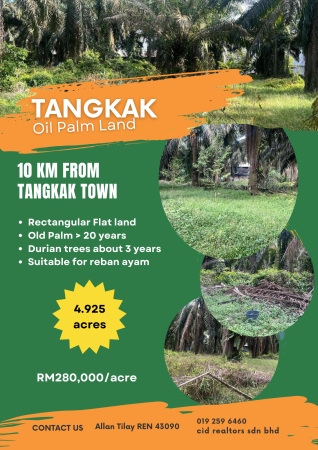 Agriculture Land For Sale at Tangkak
