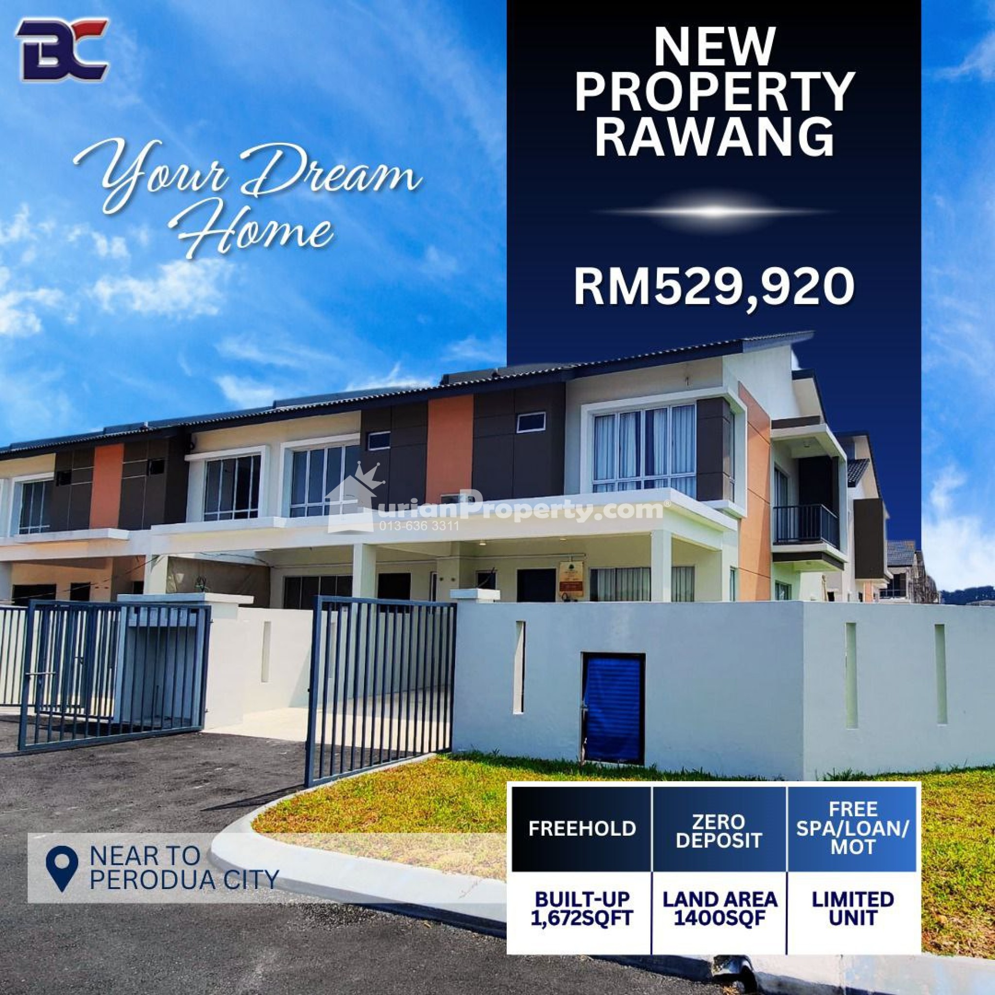 Terrace House For Sale at Pusat Bandar Rawang